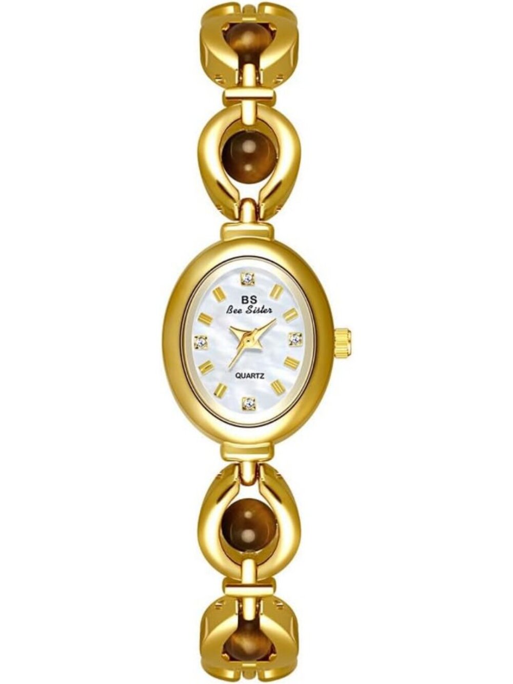 Elegant Gold Dress Watch for Women - Small Face Oval Bracelet Timepiece